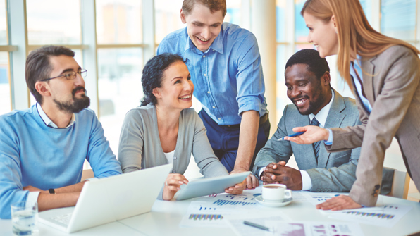 Business People with Private Health Cover Showing Etiquette